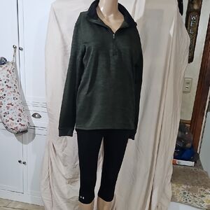 Under Armour Dark Green Women's Quarter-Zip Sweatshirt